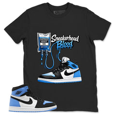 Blue UNC Toe 1s Zadago Shirt Sneakerhead Blood Graphic