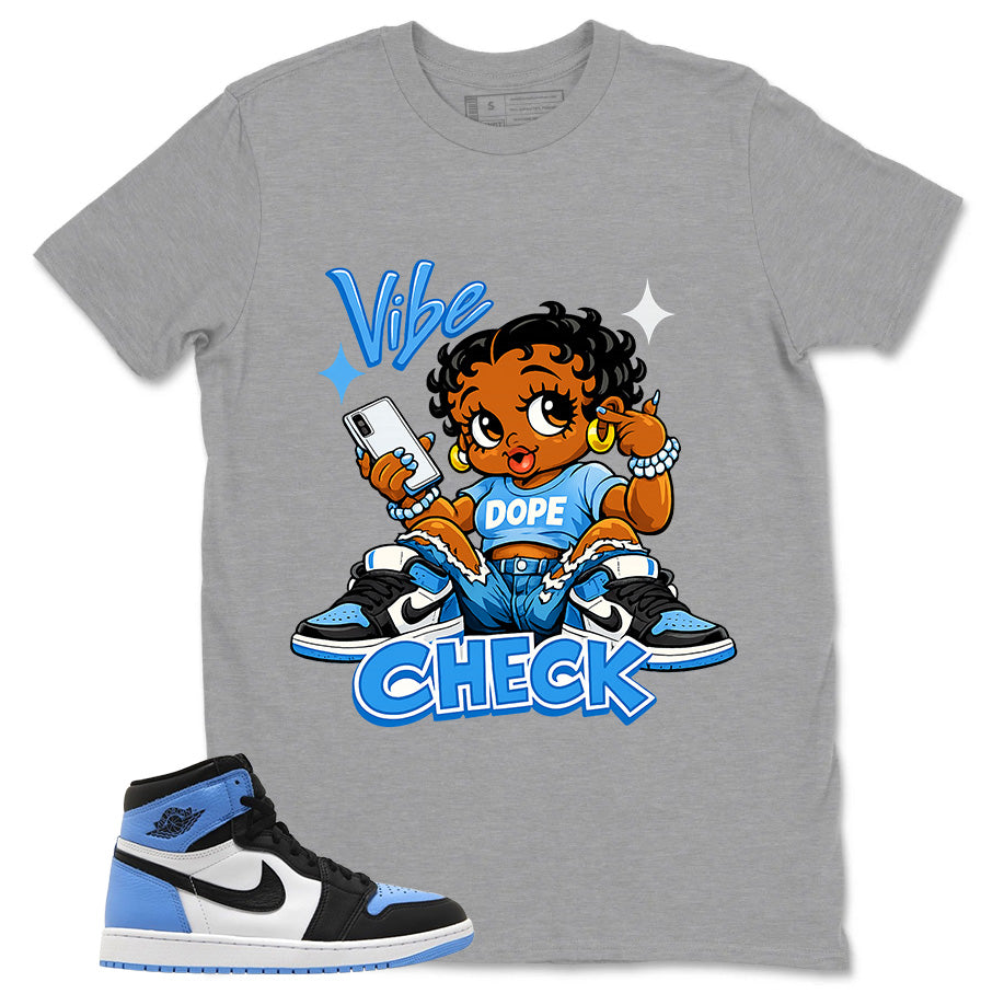 Blue UNC Toe 1s Zadago Shirt Vibe Check Graphic