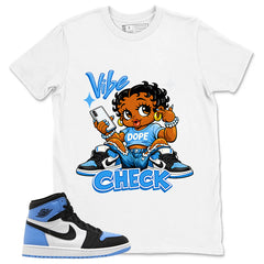 Blue UNC Toe 1s Zadago Shirt Vibe Check Graphic