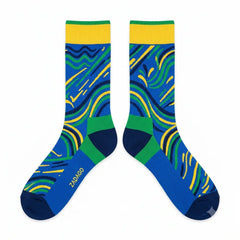 Brazil Sneaker Match Socks – Air Jordan 3 Inspired Mid-Calf Crew Socks
