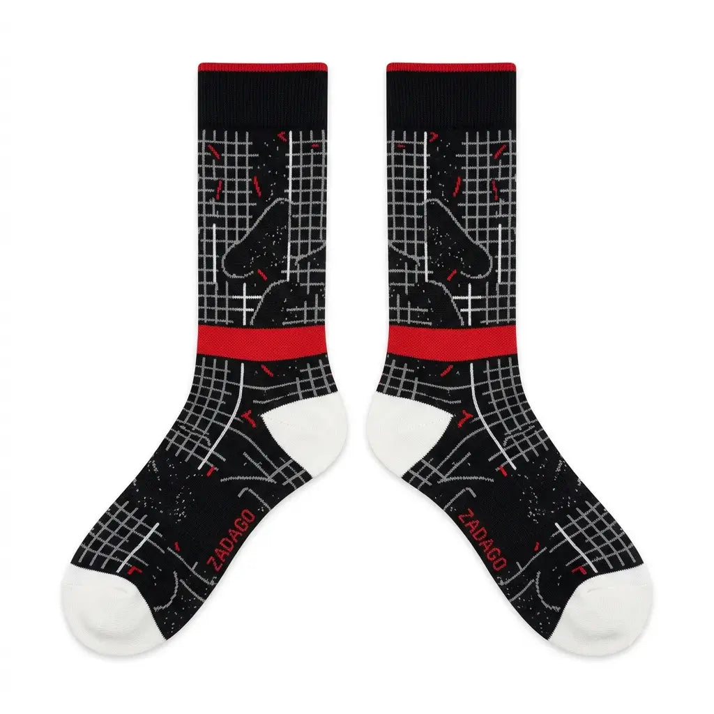 Bred Reimagined Socks – Air Jordan 4 Inspired Mid-Calf Unisex Crew Socks