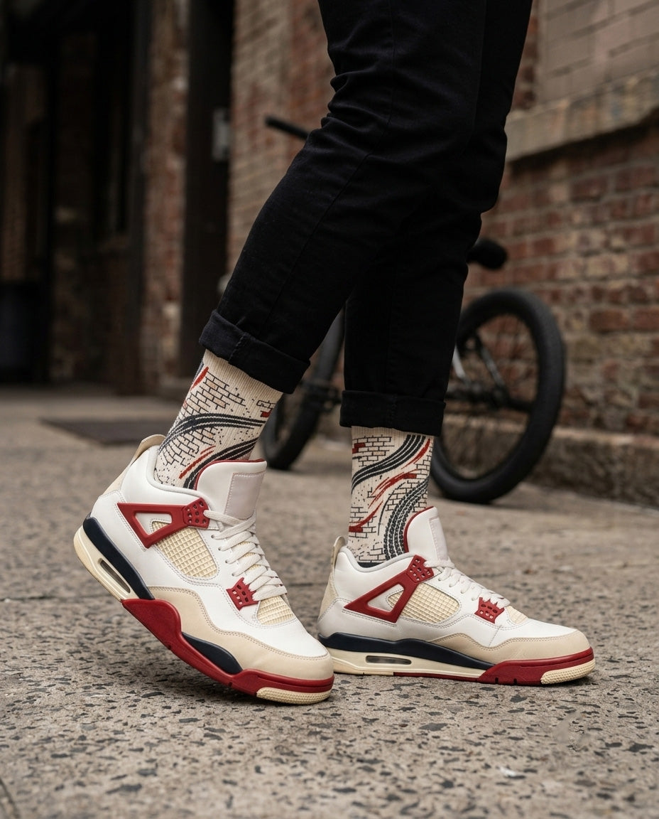 Brick After Brick Socks – Nigel Sylvester x Jordan 4 Inspired Mid-Calf Unisex Crew Socks