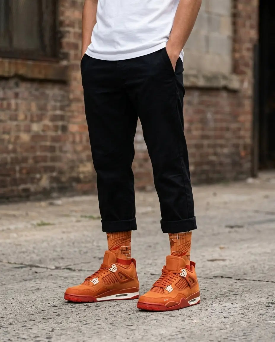 Brick By Brick Socks – Nigel Sylvester x Air Jordan 4 OG SP Inspired Mid-Calf Unisex Crew Socks