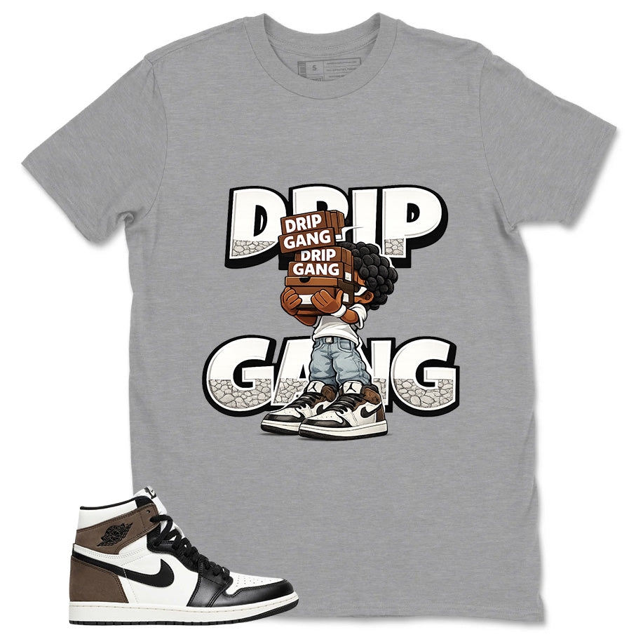 Brown Dark Mocha 1s Zadago Shirt Drip Gang Graphic