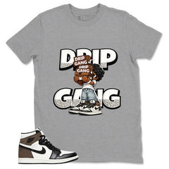 Brown Dark Mocha 1s Zadago Shirt Drip Gang Graphic