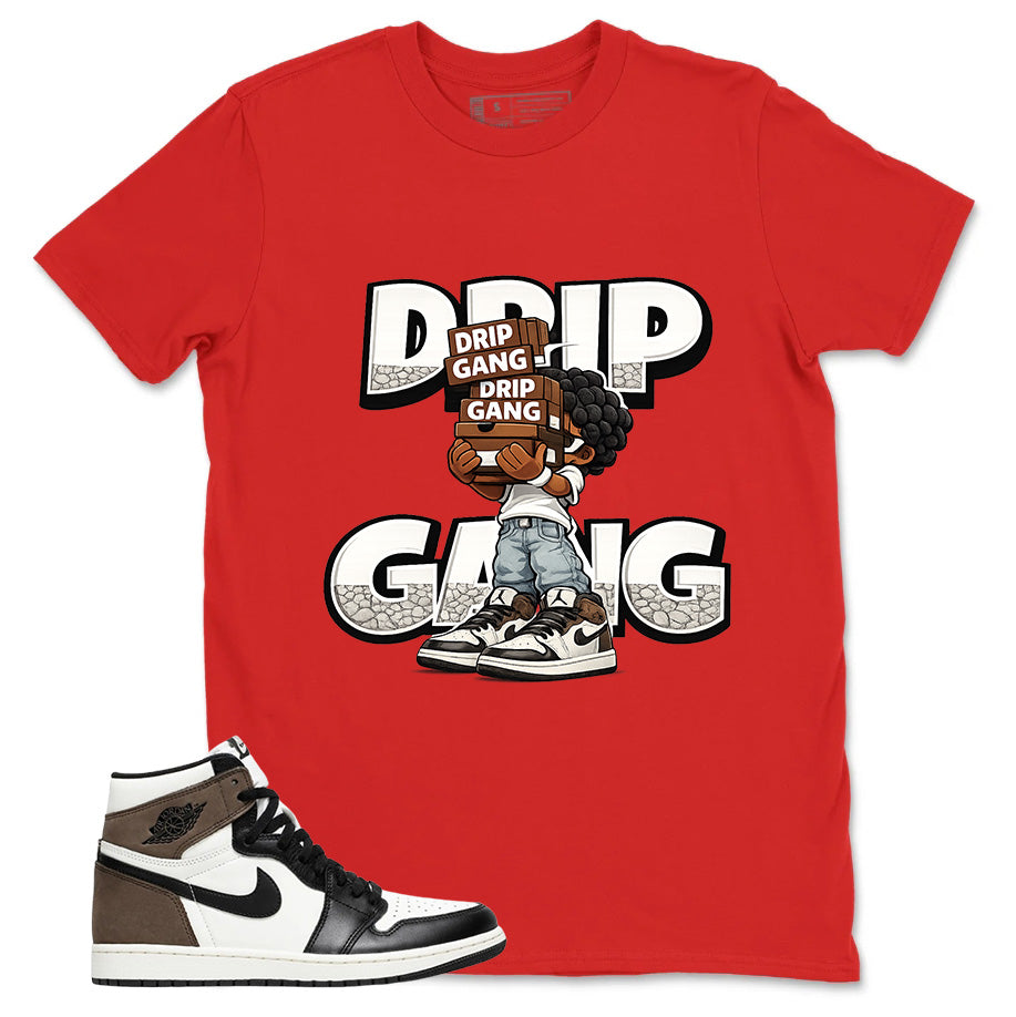 Brown Dark Mocha 1s Zadago Shirt Drip Gang Graphic