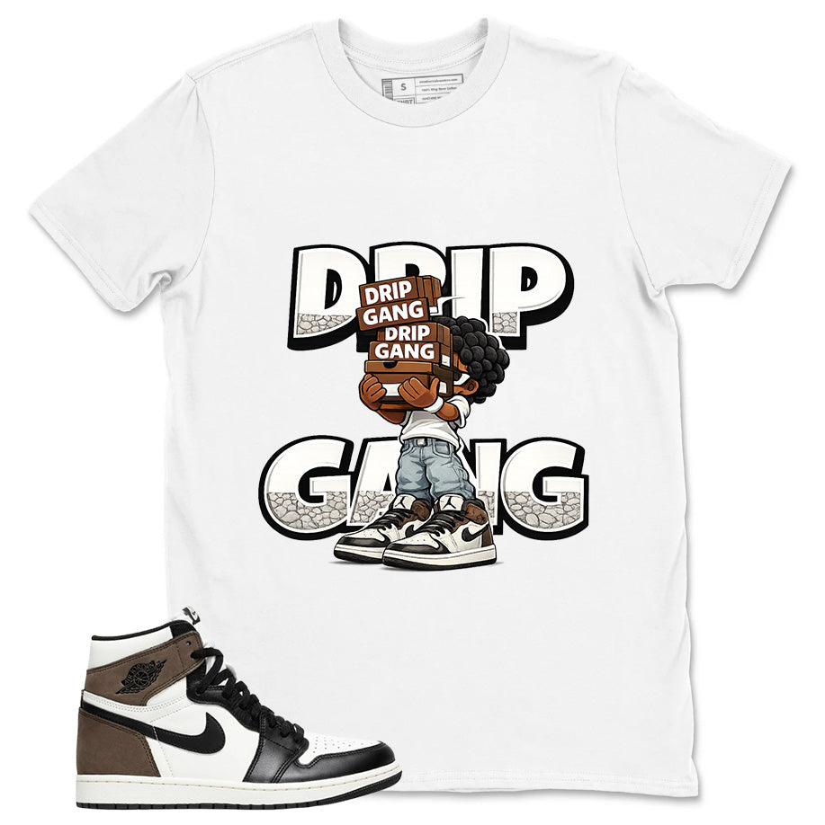 Brown Dark Mocha 1s Zadago Shirt Drip Gang Graphic