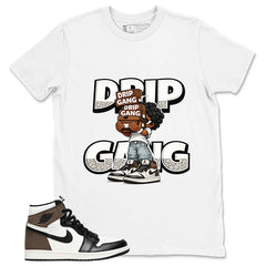 Brown Dark Mocha 1s Zadago Shirt Drip Gang Graphic