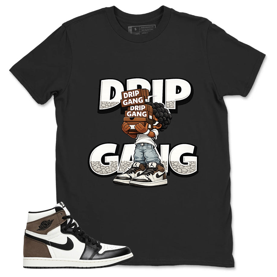 Brown Dark Mocha 1s Zadago Shirt Drip Gang Graphic