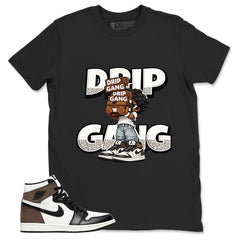 Brown Dark Mocha 1s Zadago Shirt Drip Gang Graphic