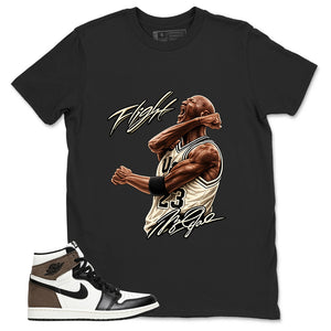 Brown Dark Mocha 1s Zadago Shirt Flight Legend MJ Graphic
