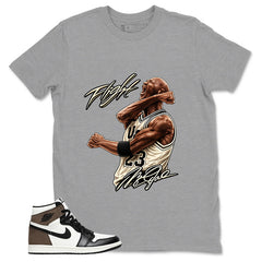 Brown Dark Mocha 1s Zadago Shirt Flight Legend MJ Graphic