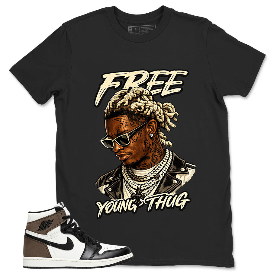 Brown Dark Mocha 1s Zadago Shirt Free Young Thug Graphic