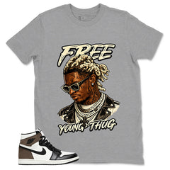 Brown Dark Mocha 1s Zadago Shirt Free Young Thug Graphic