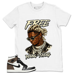 Brown Dark Mocha 1s Zadago Shirt Free Young Thug Graphic