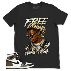 Brown Dark Mocha 1s Zadago Shirt Free Young Thug Graphic