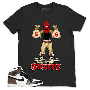 Brown Dark Mocha 1s Zadago Shirt Runnin The Street Graphic