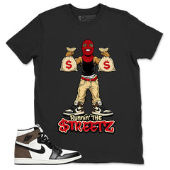 Brown Dark Mocha 1s Zadago Shirt Runnin The Street Graphic