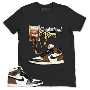 Brown Dark Mocha 1s Zadago Shirt Sneakerhead Blood Graphic