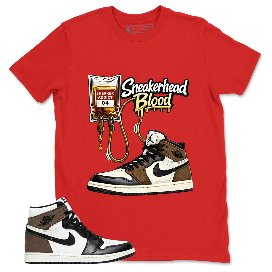 Brown Dark Mocha 1s Zadago Shirt Sneakerhead Blood Graphic