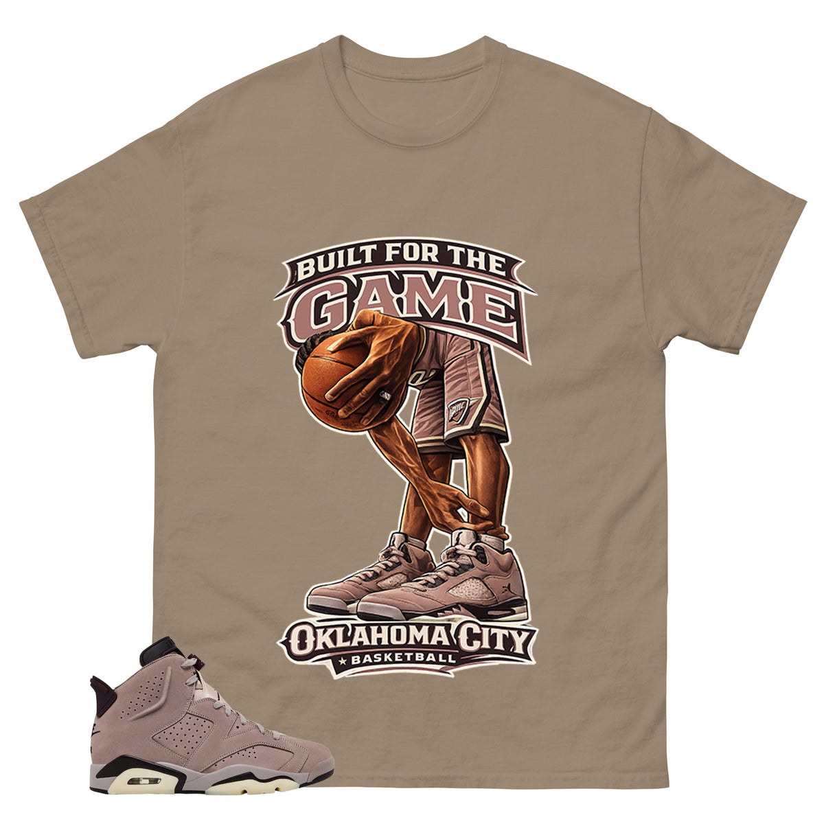 Brown Smoky Mauve 6s Zadago Shirt Built For The Game Graphic