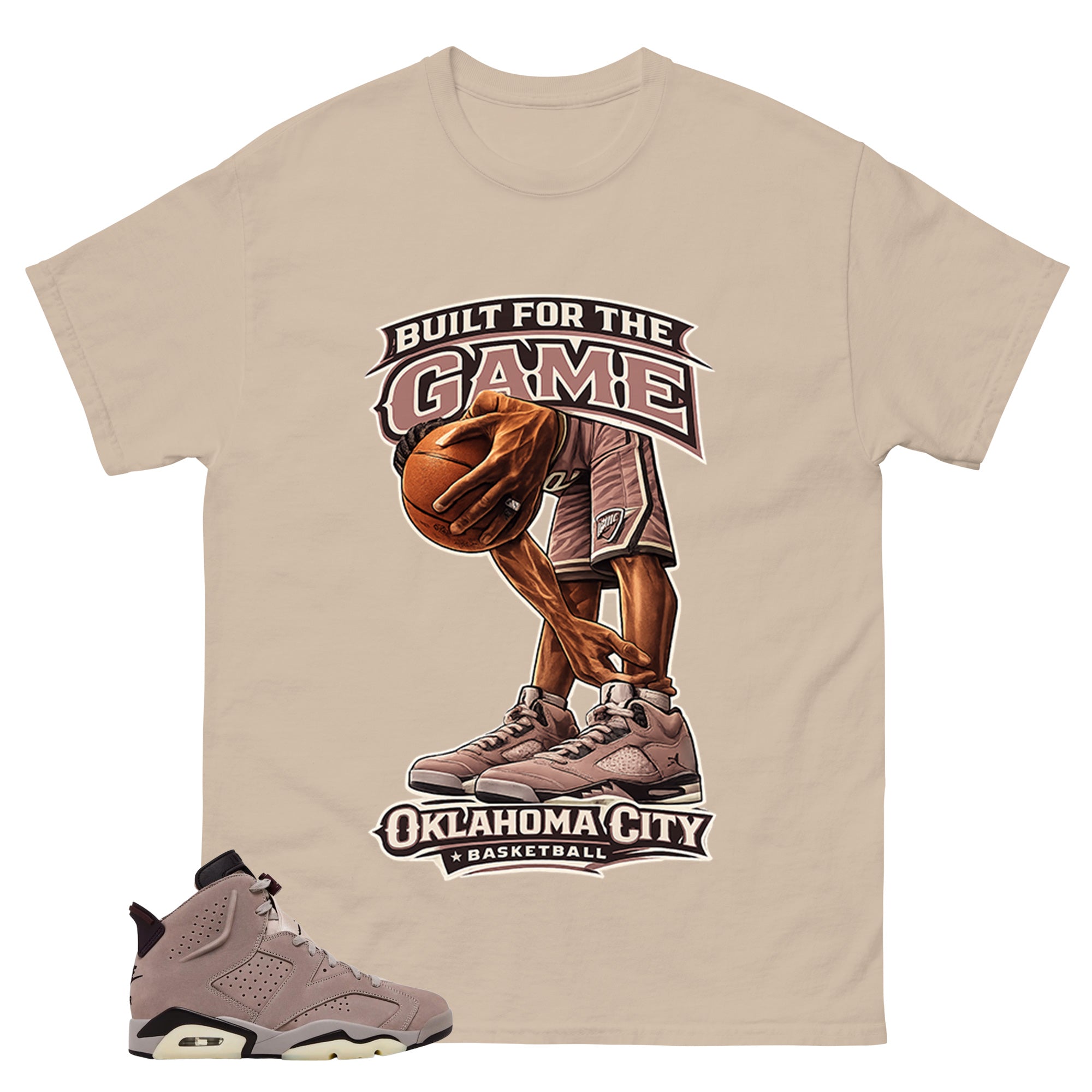 Brown Smoky Mauve 6s Zadago Shirt Built For The Game Graphic