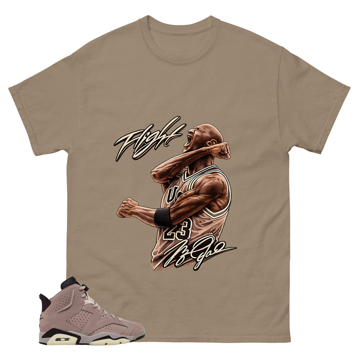 Brown Smoky Mauve 6s Zadago Shirt Flight Victory Graphic