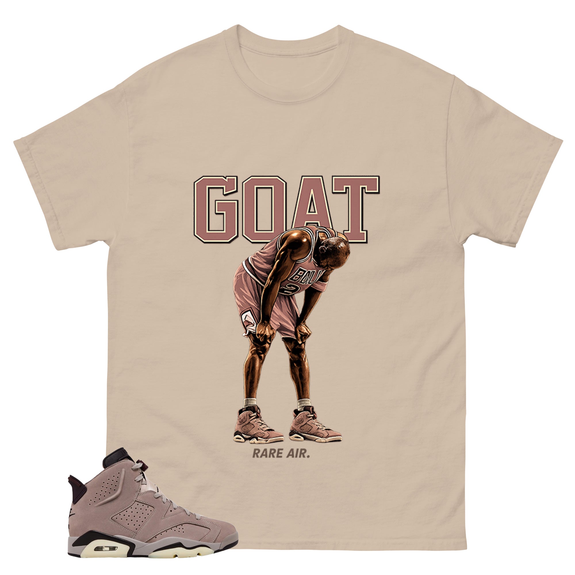 Brown Smoky Mauve 6s Zadago Shirt Goat Rare Air Graphic