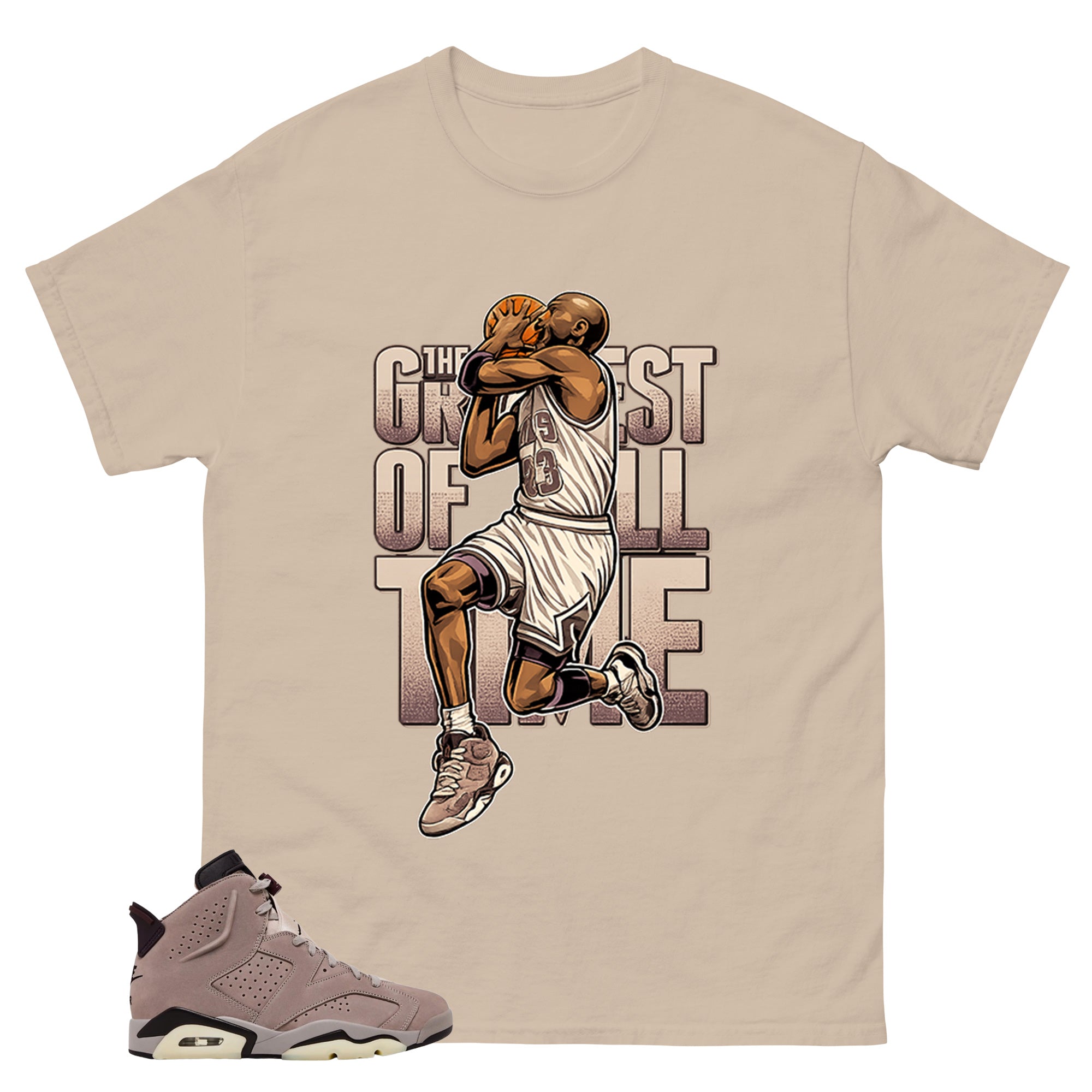 Brown Smoky Mauve 6s Zadago Shirt Greatest Of All Time Graphic