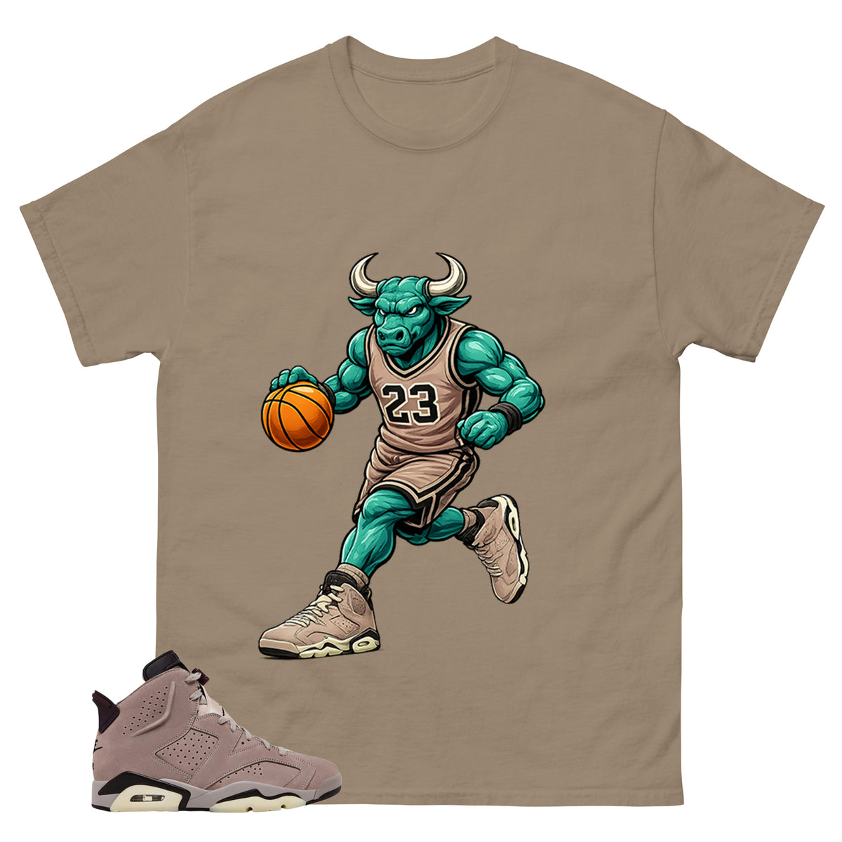 Brown Smoky Mauve 6s Zadago Shirt Raging Bull Graphic
