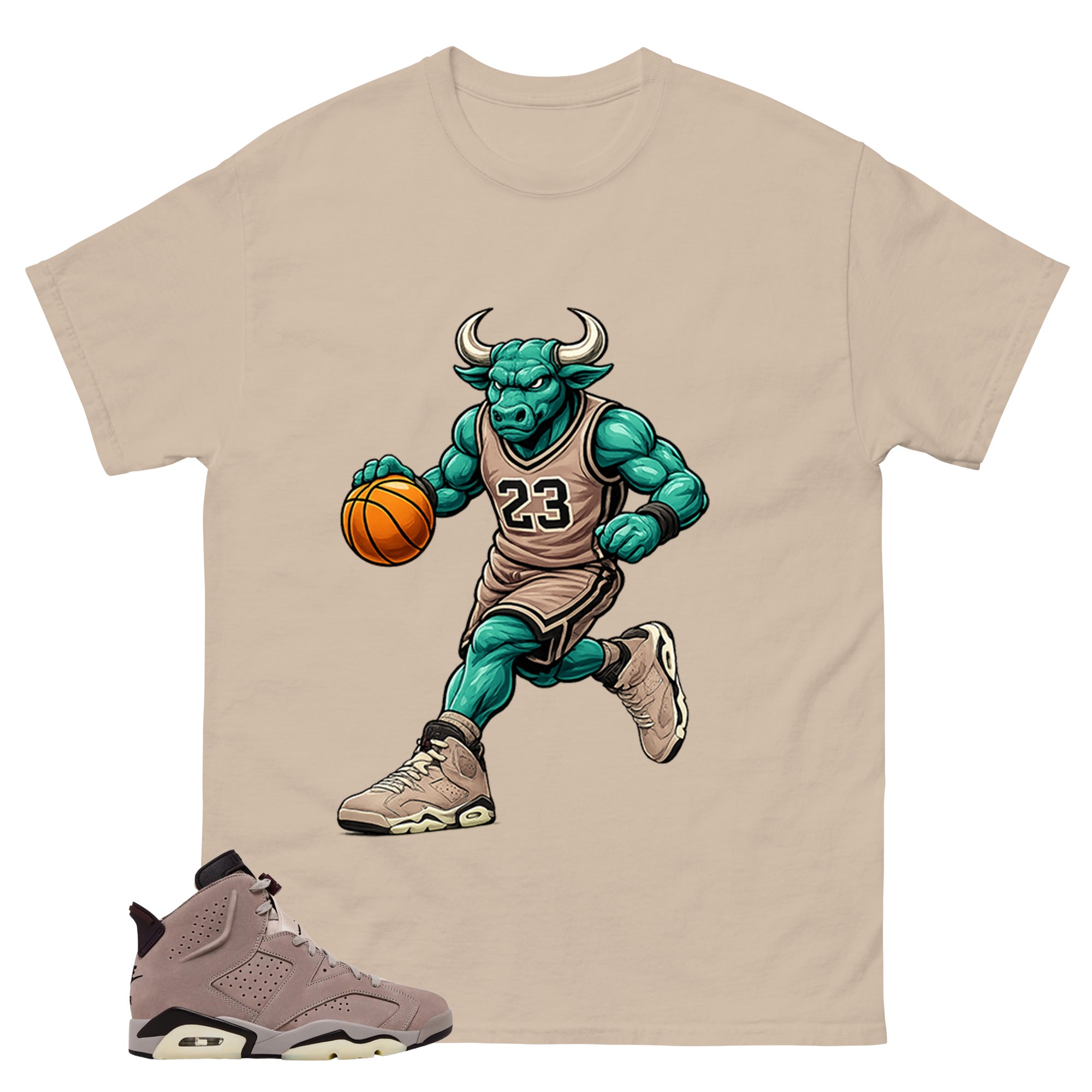 Brown Smoky Mauve 6s Zadago Shirt Raging Bull Graphic