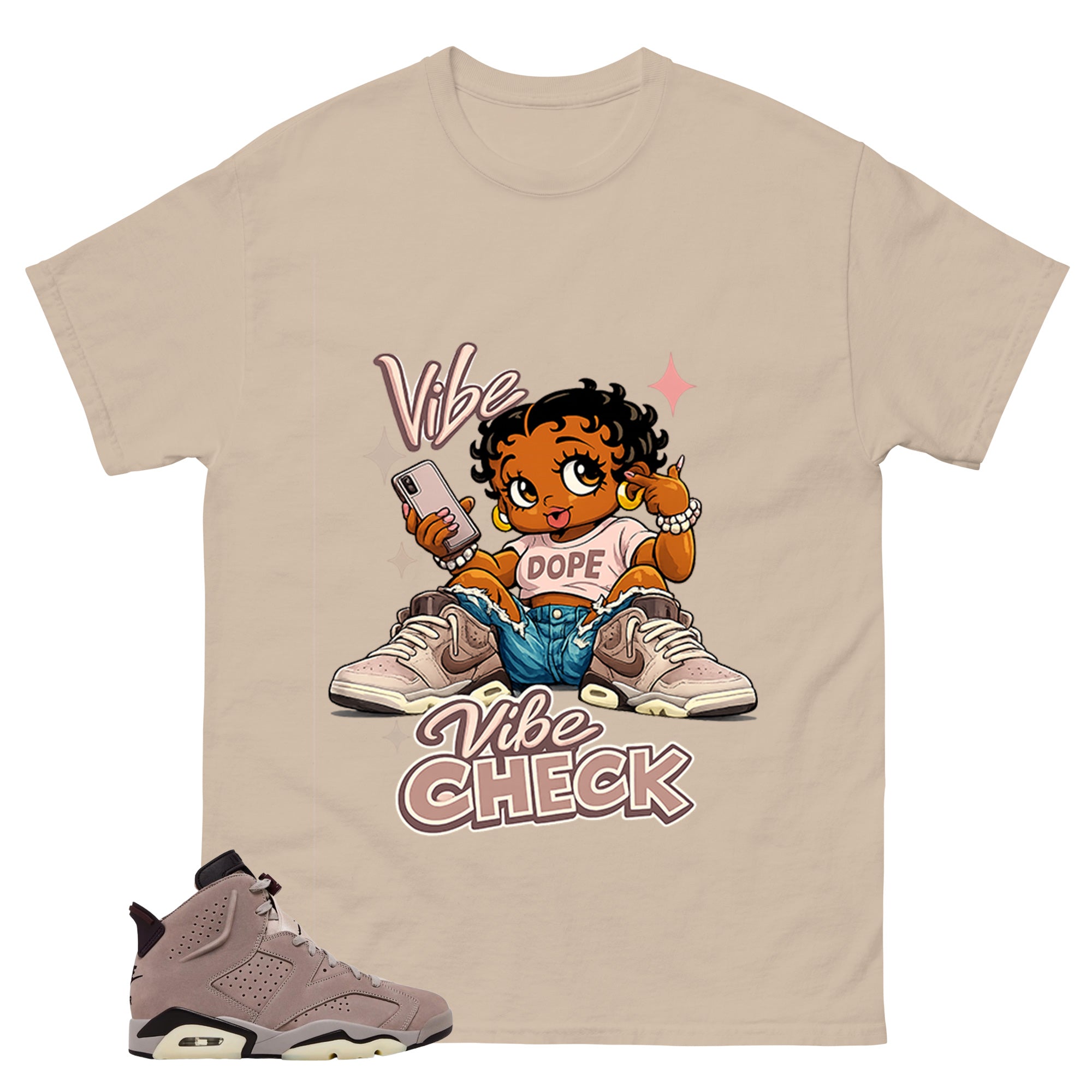 Brown Smoky Mauve 6s Zadago Shirt Vibe Check Graphic