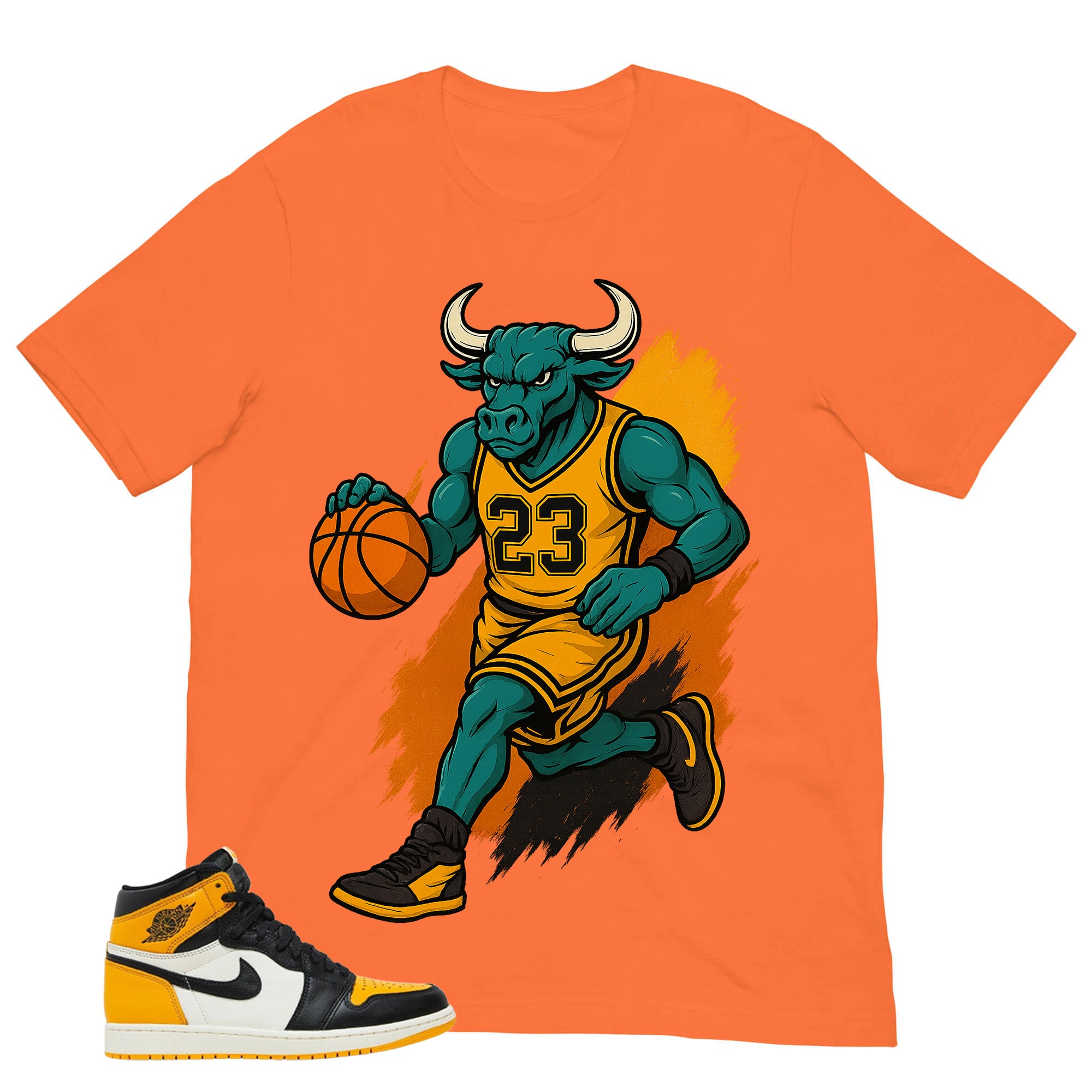 Bull 23 Shirt - Match Air Jordan 1 Yellow Toe