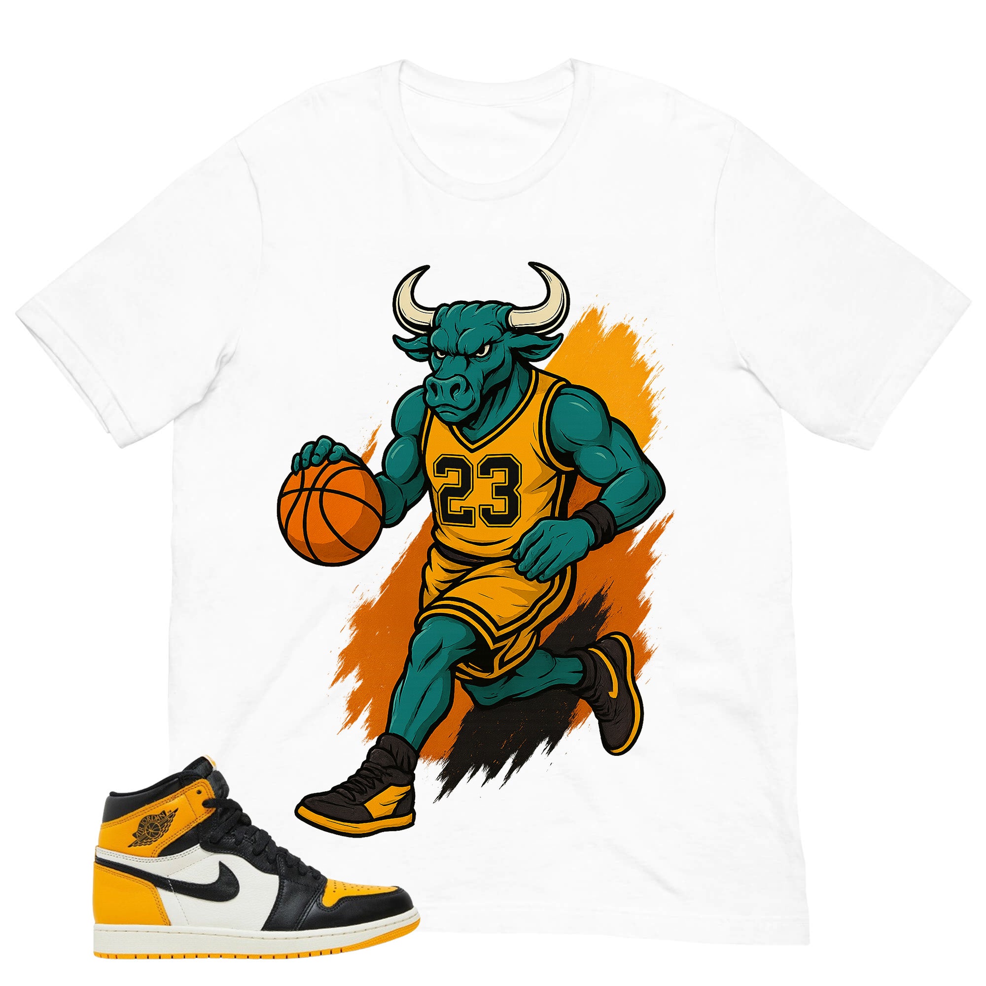 Bull 23 Shirt - Match Air Jordan 1 Yellow Toe
