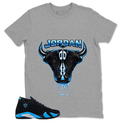 Bull Dripping Sneaker Shirt- Match Air Jordan 14 Black University Blue 2026