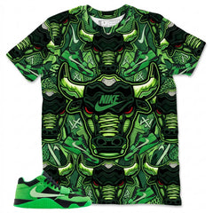 Bull Head All Over Print Shirt Match Travis Scott x Air Jordan Jumpman Green Spark