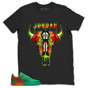 Bull Head Jordan Shirt - Match Air Force 1 Stadium Green Crimson
