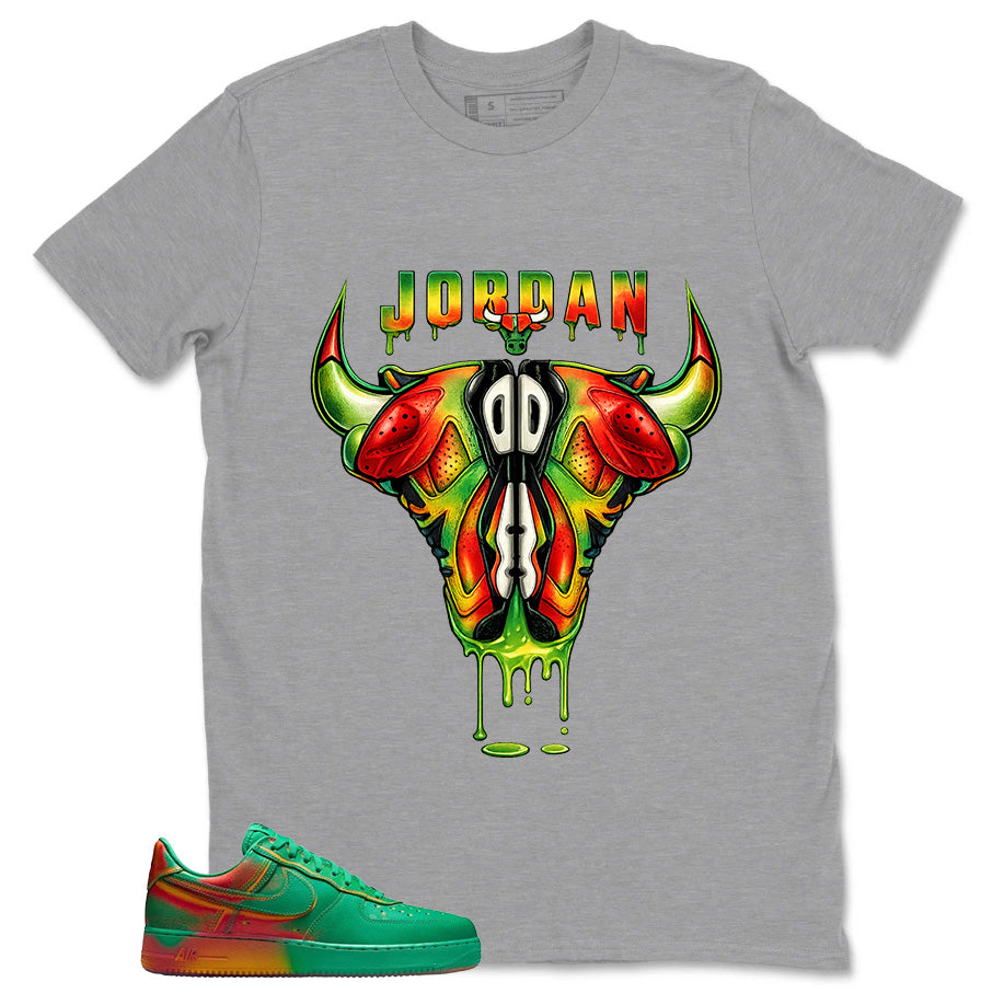 Bull Head Jordan Shirt - Match Air Force 1 Stadium Green Crimson
