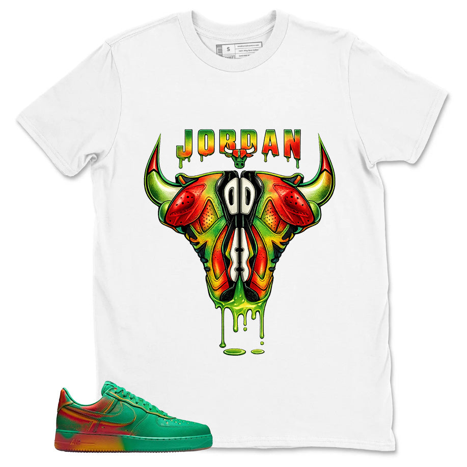 Bull Head Jordan Shirt - Match Air Force 1 Stadium Green Crimson