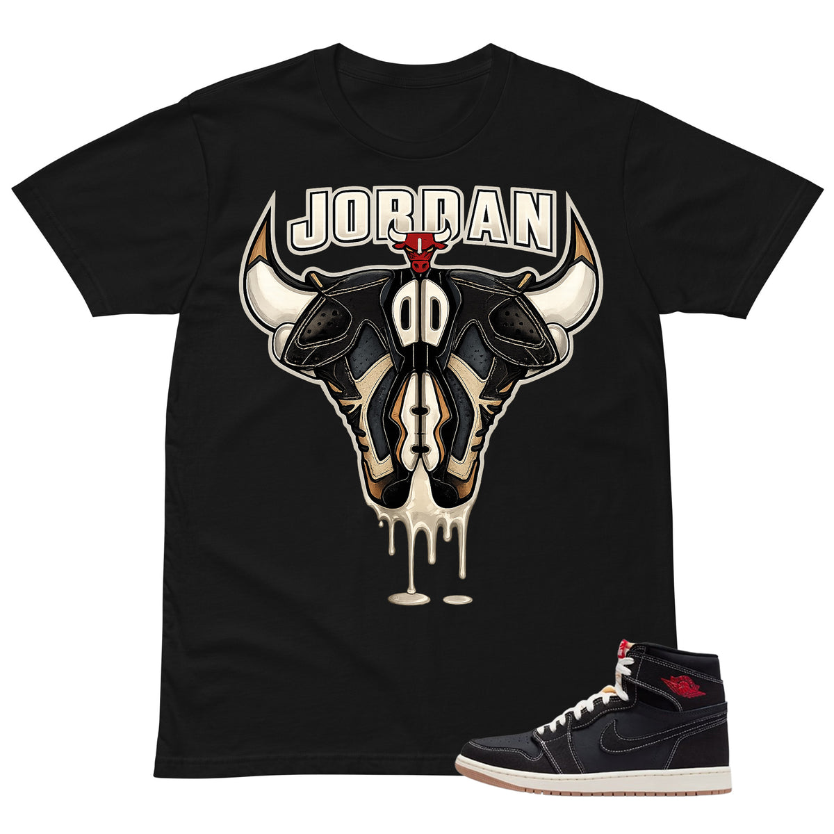 Bull Head Jordan Shirt - Match Air Jordan 1 Flight Club