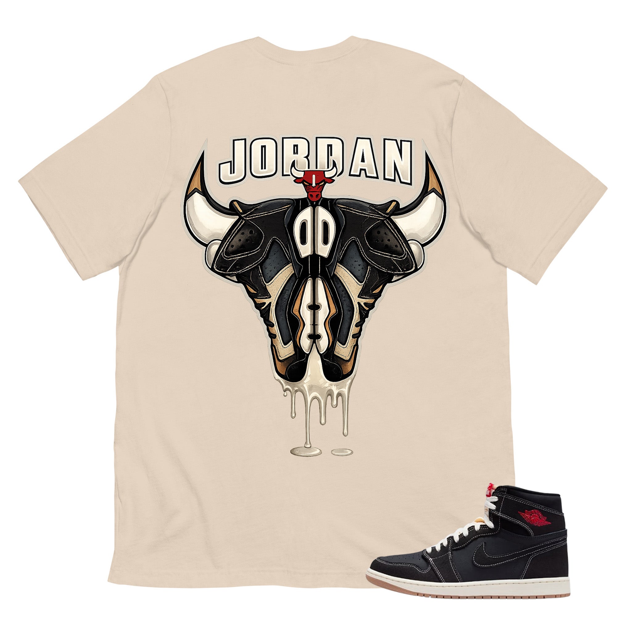 Bull Head Jordan Shirt - Match Air Jordan 1 Flight Club