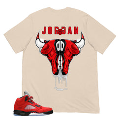 Graphic Tee Bull Head Jordan Shirt Match 5s Raging Bull