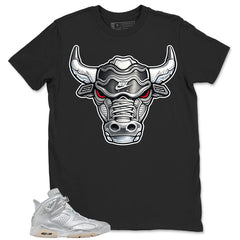 Bull Head Shirt - Match Air Jordan 6 x Paris Saint-Germain Metallic Silver