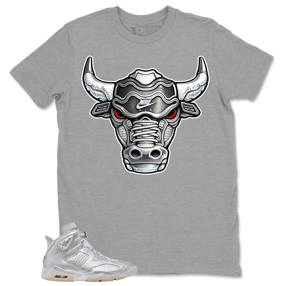 Bull Head Shirt - Match Air Jordan 6 x Paris Saint-Germain Metallic Silver
