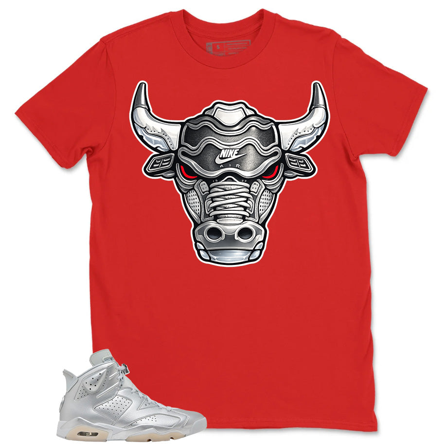 Bull Head Shirt - Match Air Jordan 6 x Paris Saint-Germain Metallic Silver