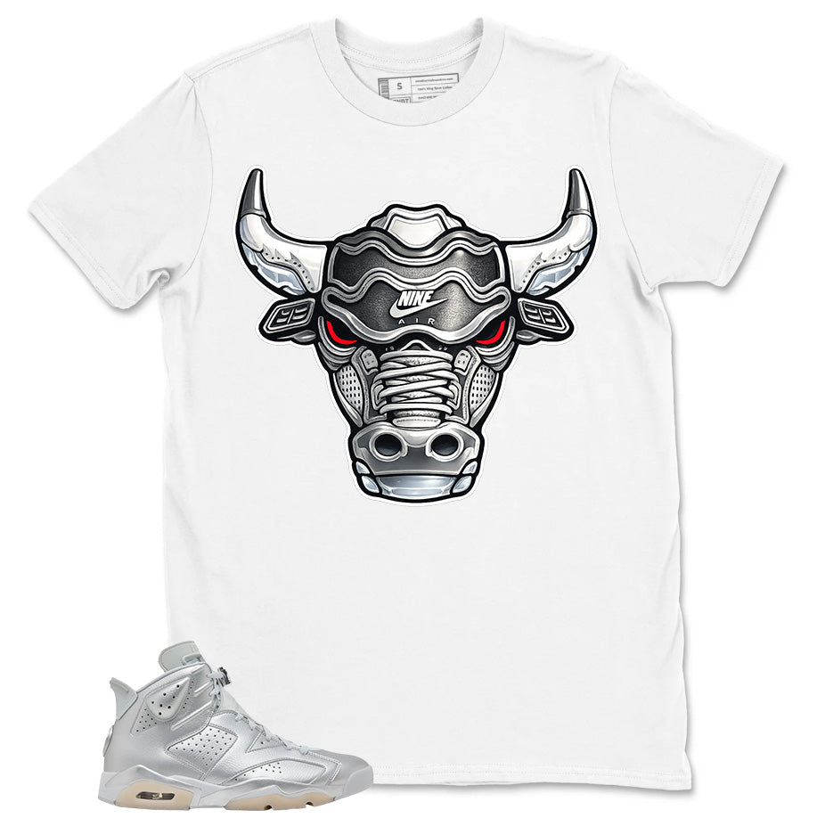 Bull Head Shirt - Match Air Jordan 6 x Paris Saint-Germain Metallic Silver