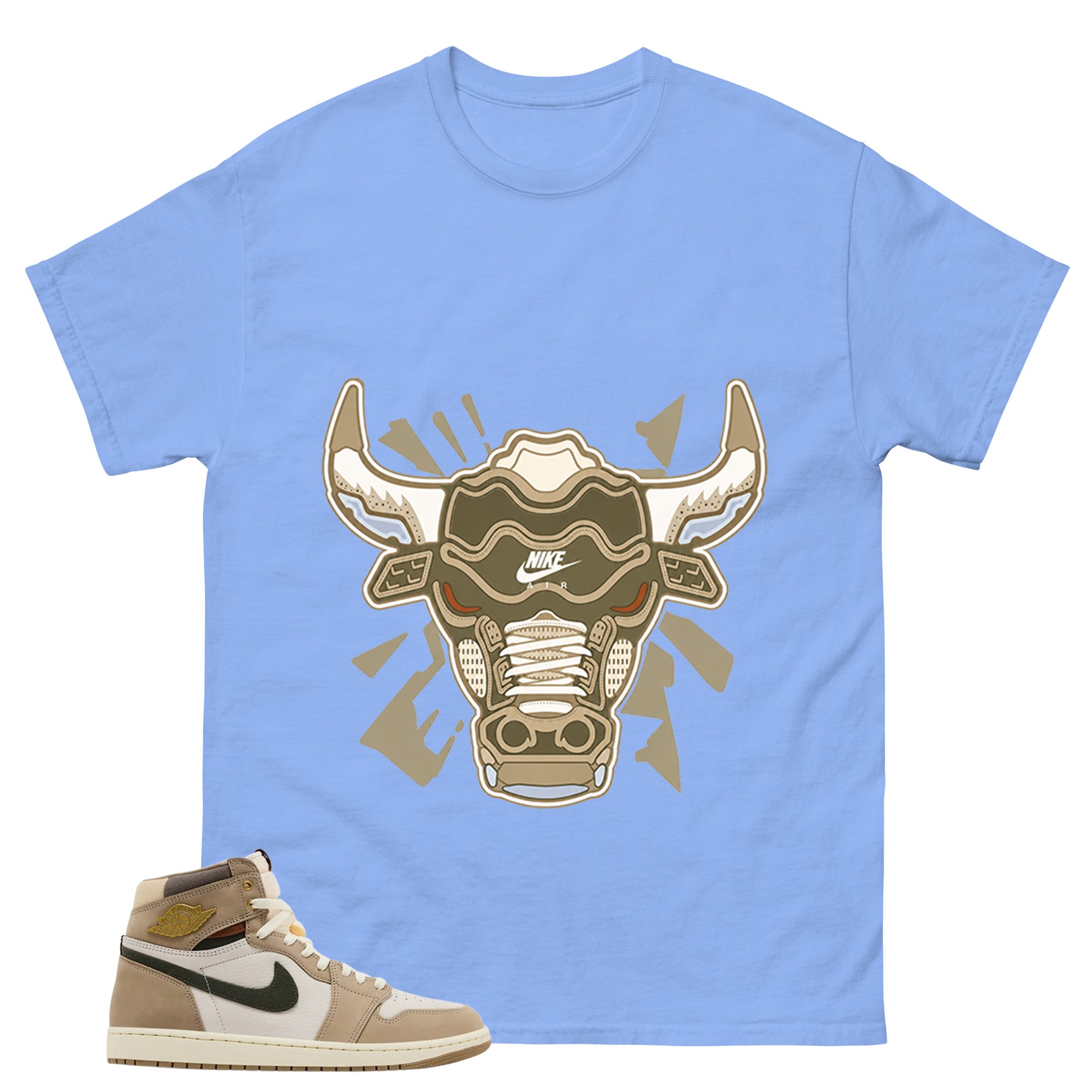 Bull Head Shirt - Match Cream Wmns Air Jordan 1 Khaki