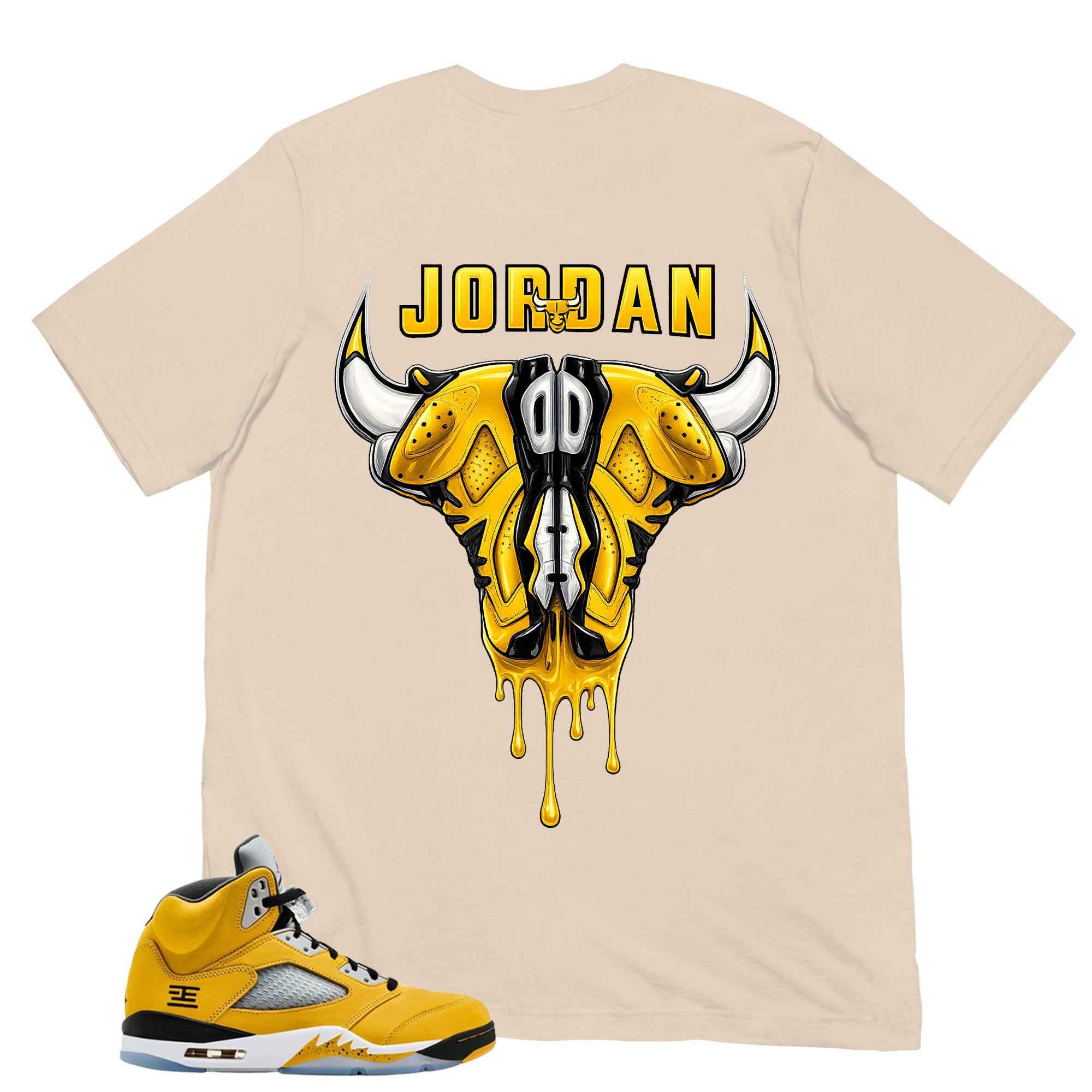Graphic Tee to Matching T23 Tokyo 5s Bull Head Shirt