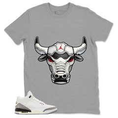 Bull Jordan Head Shirt - Match Jordan 3 White Cement Reimagined