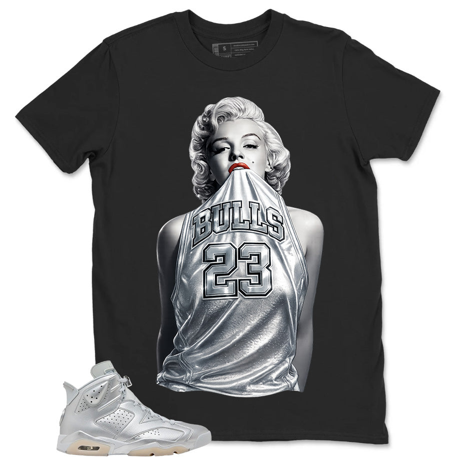 Bulls 23 Girl Shirt - Match Air Jordan 6 x Paris Saint-Germain Metallic Silver